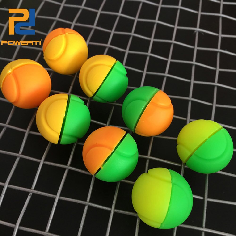 Powerti 8 unidades/pacote bola tênis amortecedor de vibração reduzir choque para esporte raquete de tênis amortecedor 4 cores: Model Dual color