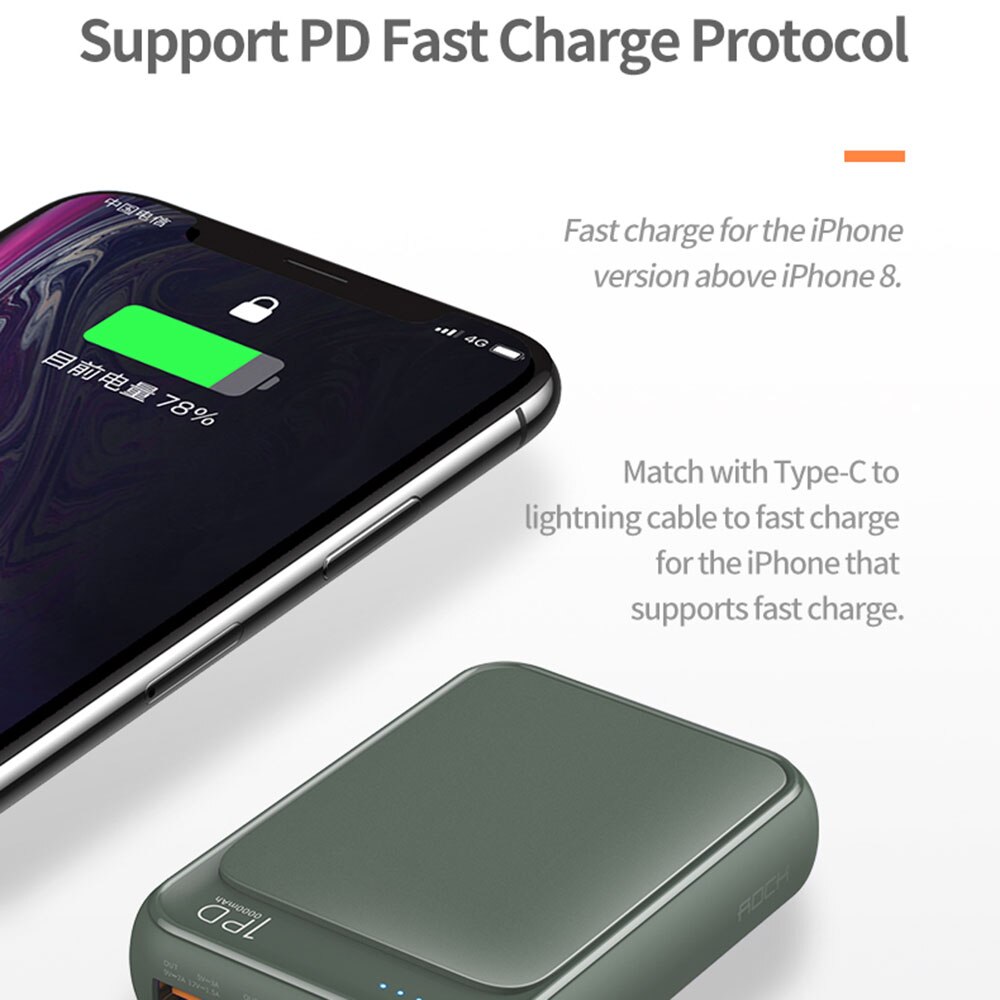 P65 Tipo C Accumulatori e caricabatterie di riserva 10000mah Mini Batteria Esterna LED Displa USB Veloce Veloce di Ricarica Powerbank
