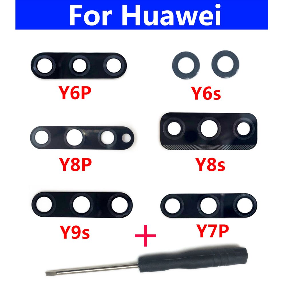 Camera Glas Lens Back Achteruitrijcamera Glas Lens Met Lijm Voor Huawei Y9S Y9A 8S Y8P Y6P Y7P Y7A y6s Y5P Reparatie Onderdelen + Tool