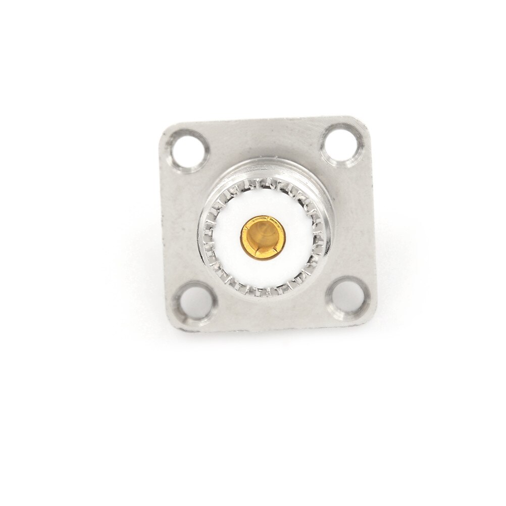 1 x Female UHF Panel Connector SO-239 Female Jack Square Solder Cup Shape Coax Connector For Radio