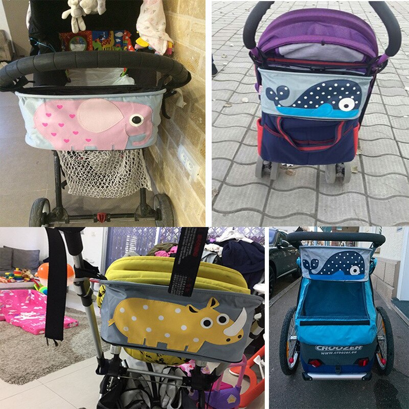 Baby trolley tas cartoon kinderwagen polyester hangende opbergtas multifunctionele organizer stoelzak reistas kinderwagen accessoire