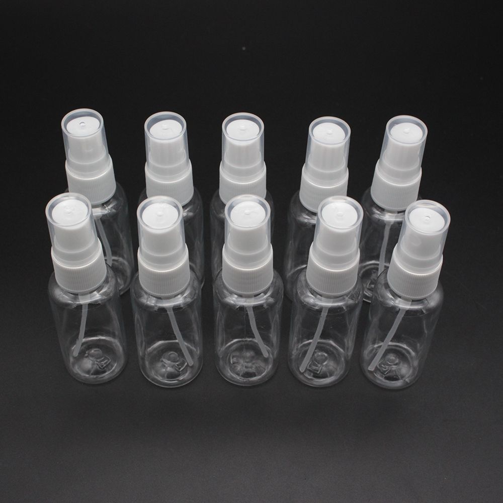 Vit genomskinlig plastsprayflaska parfym parfymflaska för kvinnor påfyllningsbar atomizer 30ml tomma kosmetiska behållare