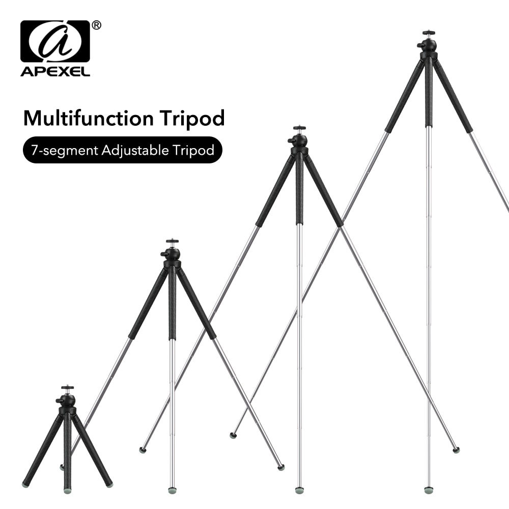 APEXEL extendable Flexible SLR Tripod 360 Rotation Vertical Shooting Phone tripod Holder for Gopro Sony Nikon Phone