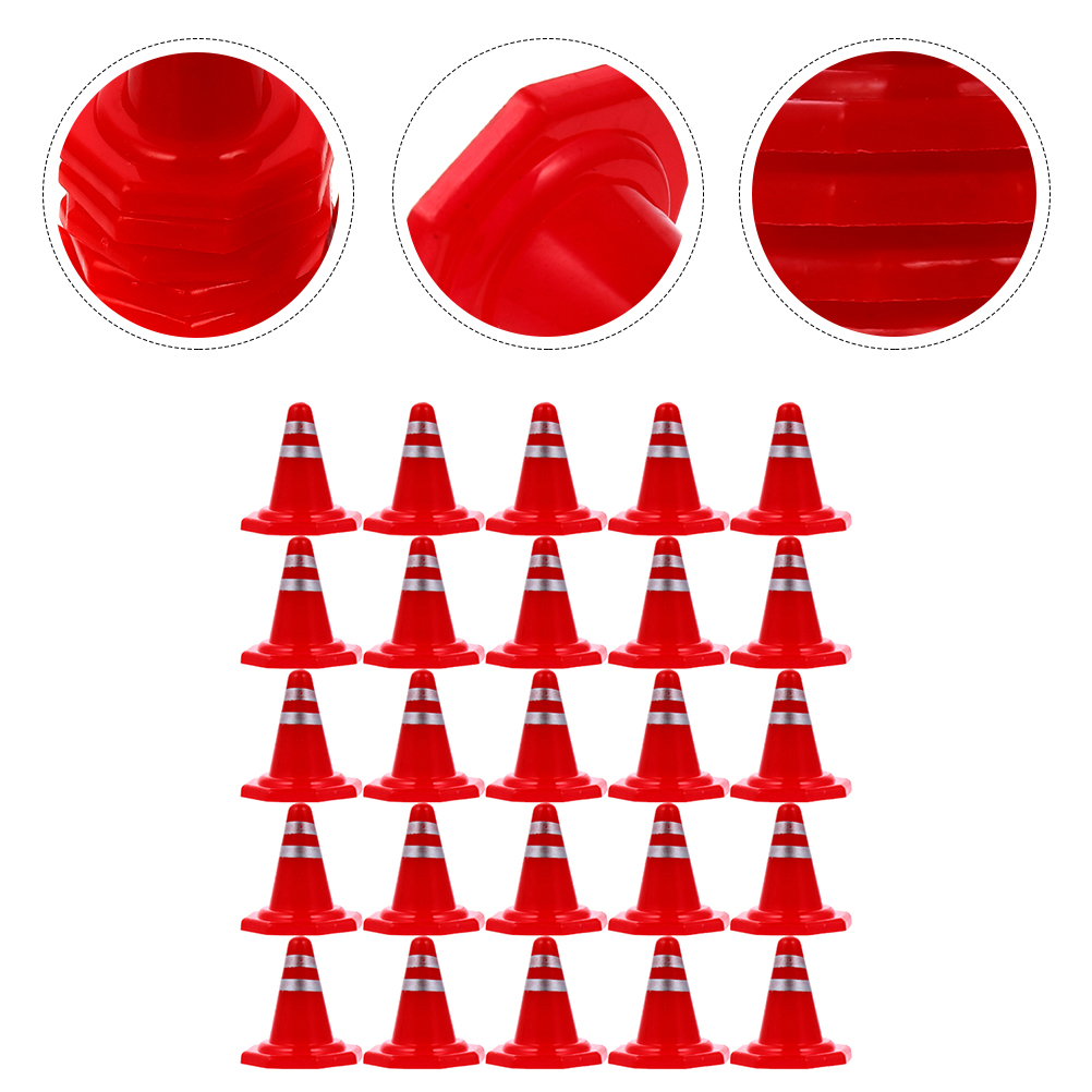 25pcs Simulation Traffic Roadblocks DIY Road Cone Signs Sand Table Props