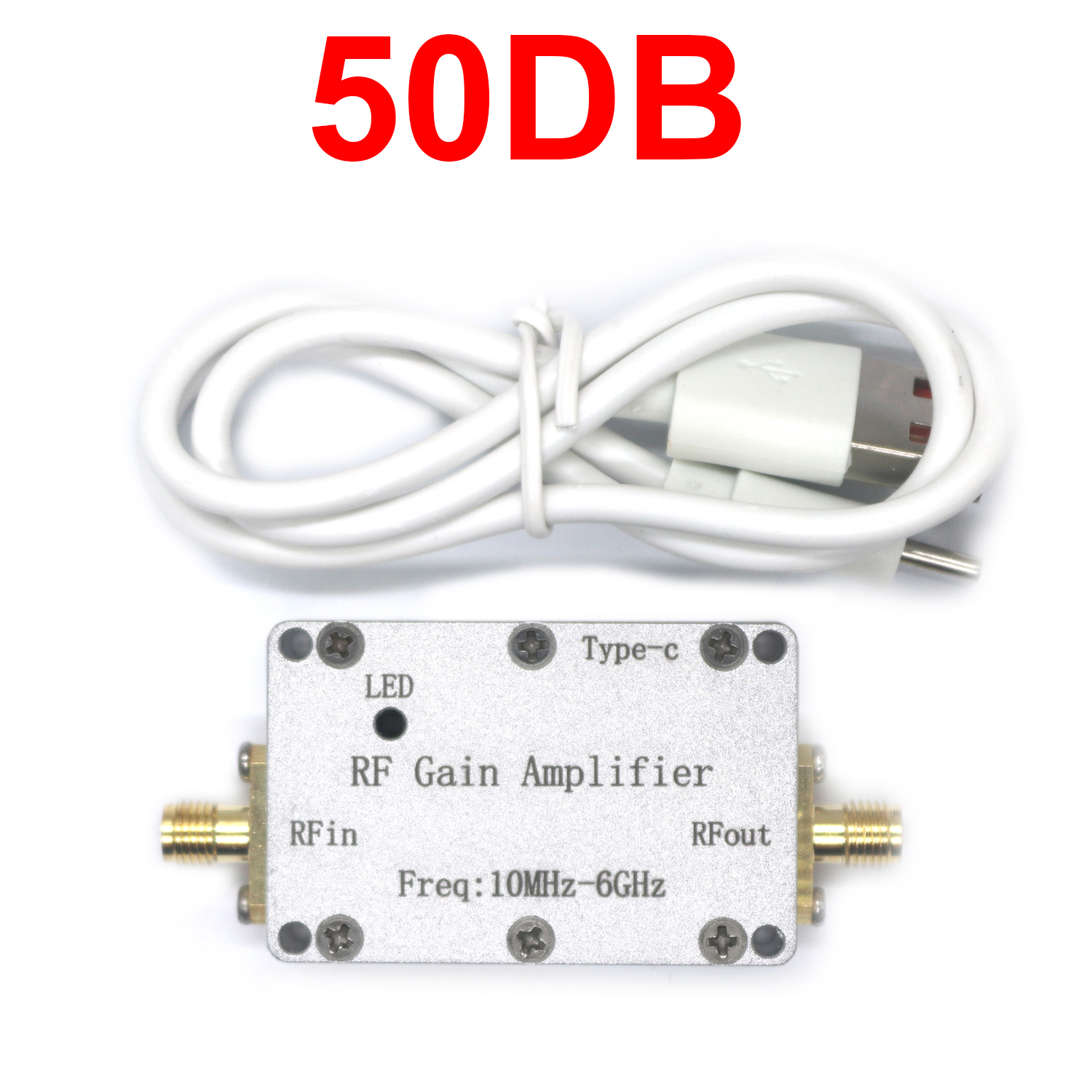 Amplificador de alta planitud LNA 10Mhz-6GHz 20DB 30DB 40DB 50DB RF amplificador de potencia señal de unidad Radio FM onda corta GNSS LORA walkie-talkie: Azul cielo