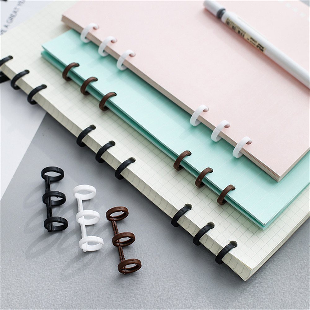 2 stk plast bogbindere 3 ringe løse blade kalender cirkel ringe gør-det-selv album ringbind bøjler notesbog indbinding cirkler nøgleringe
