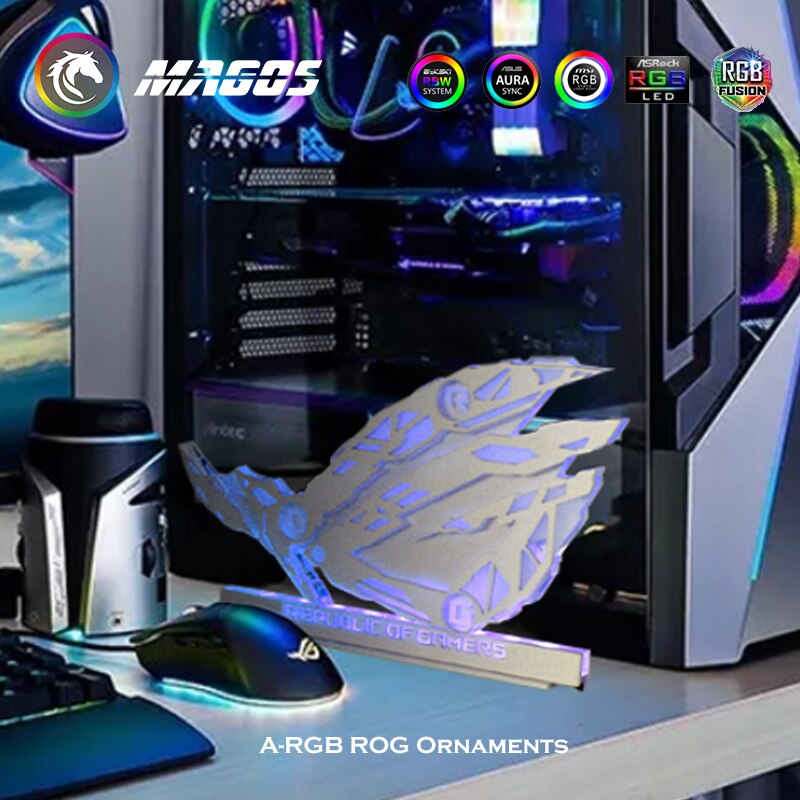 RGB Hand-Made Ornaments Gamers Gamer DIY Computer Case,ROG Brand Faith , Modding Mechanical Eye M/B 5V ARGB SYNC