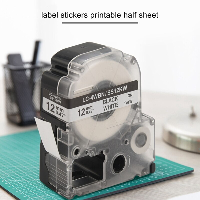 10 Pack Replace LK-4WBN LC-4WBN9(SS12KW) Label Tapes For Epson Labelworks LW300 LW400 LW500 LW700 1/2 Inch X 26.2 Feet