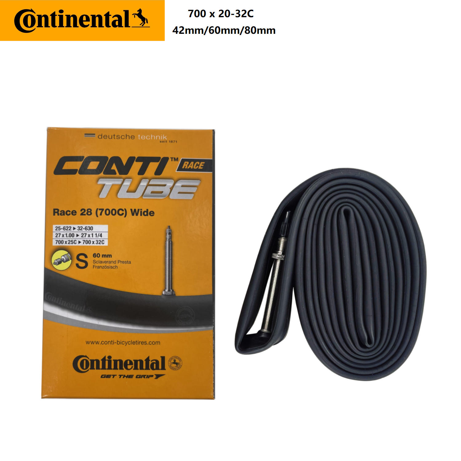 Continental race 28 700X20-32c Road Bicycle Iinner Tube FV 42/60/80mm for 700X20C 700X23C 700X25C 700X32C Tire Inner Tube