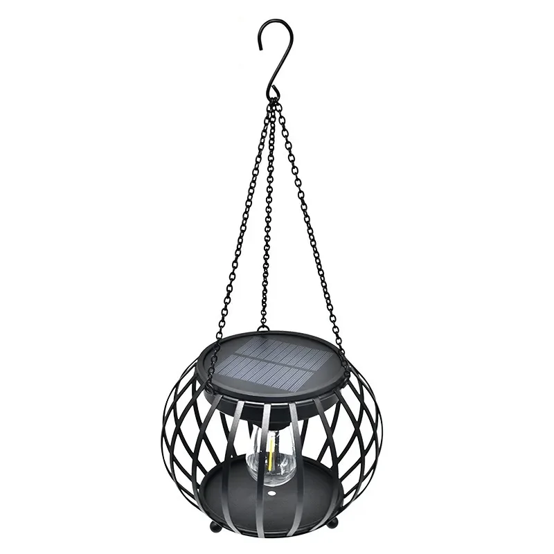 Outdoor zonne-verlichting Hangende zonne-verlichting Outdoor tuin Metalen hanglampen Decoratieve verlichting Tuin