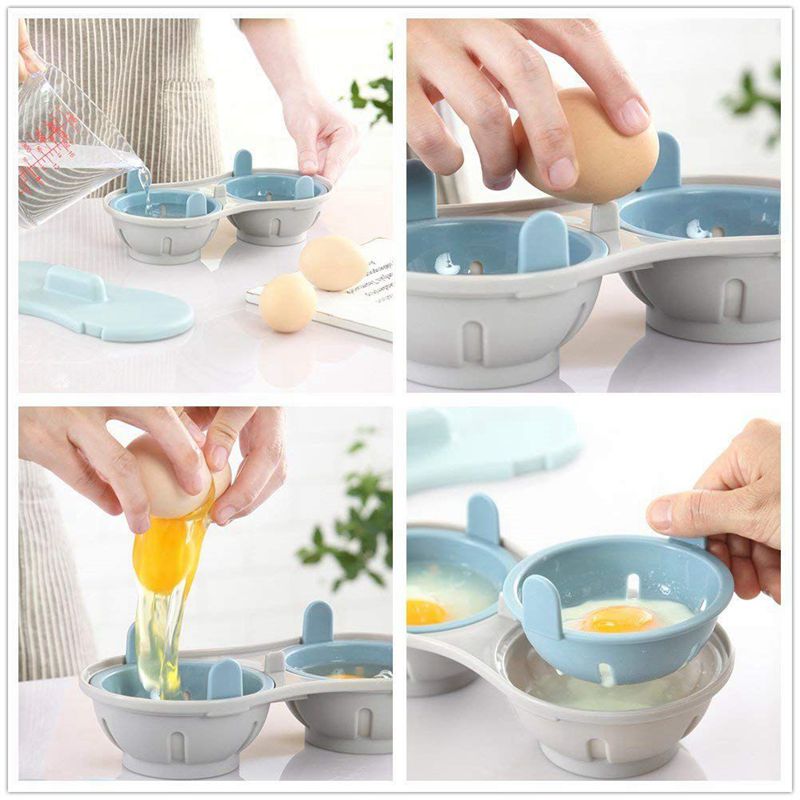 Magnetron Ei Stroper Kookgerei Dubbele Cup Dual Cave Hoge Capaciteit Eierkoker Ultimate Collection Ei Pocheren Cups Micr