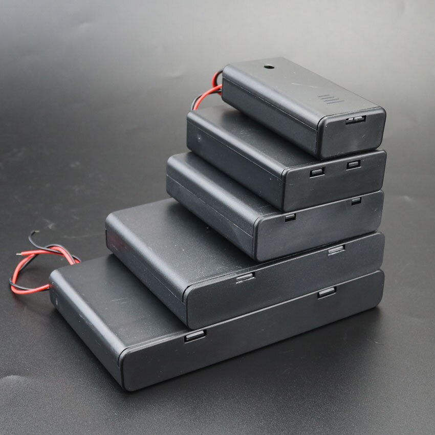Aa batteriholder kasse med ledninger tænd / sluk-kontakt dæksel 2 3 4 6 8 slot standard batteri container til diy batterirum