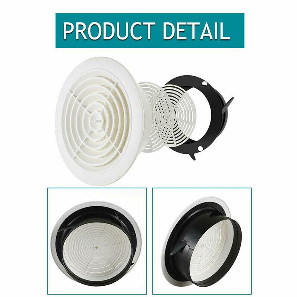 1pc 3/4/5/6 inch Louver Air Vent Grille Exhaust Fan Bathroom Outlet Round Cooling Ceiling Wall Indoor Air Mount Vents Y8B5