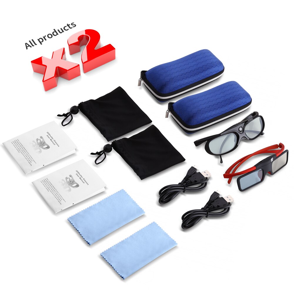 Boblov 4 Stks/set 3D 96Hz/144Hz Sluiter 3D Bril Voor Projector Dlp Oplaadbare Home Theater Pak Voor benq Dell Acer Optama Sony