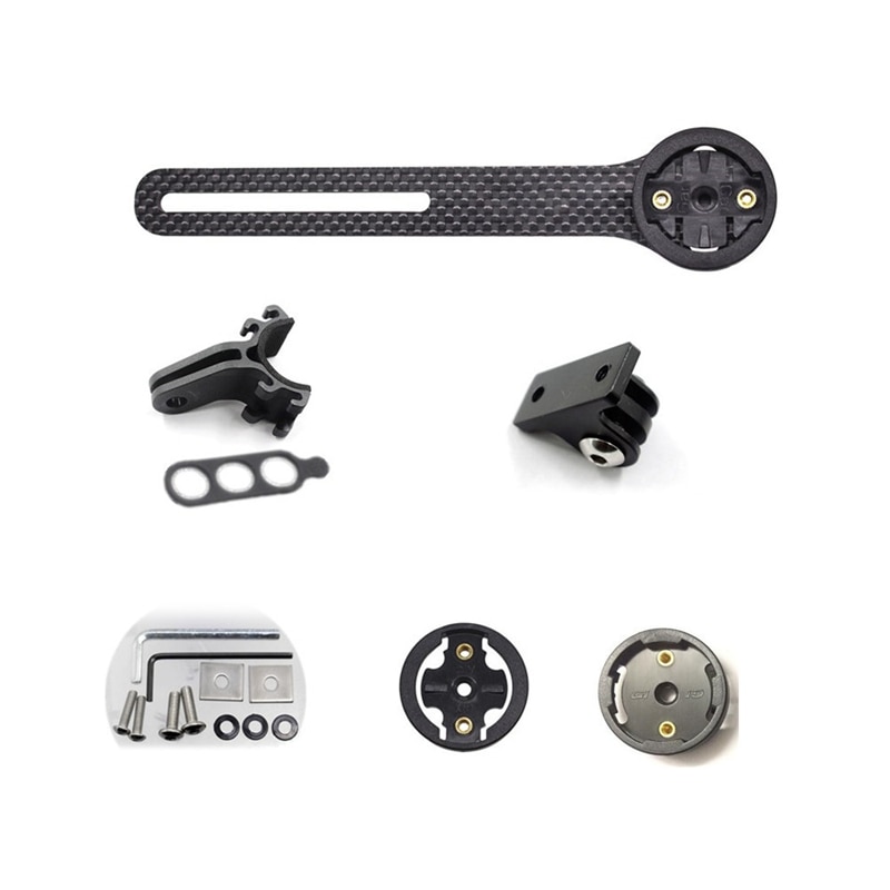 Karbonfiber sykkel datamaskin feste sykkel landevei sykkel sykling mtb datamaskin stoppeklokke feste holder til garmin wahoo feste: misligholde tittel