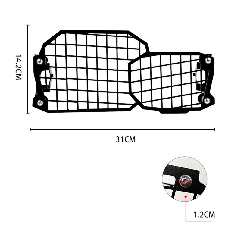 Motorfiets Koplamp Grill Guard Cover Koplamp Rvs B... Grandado