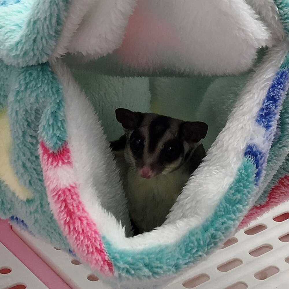 Small Animal Cages Hamster Ferret Rabbit Guinea Pig Cotton Soft Sleeping Nest Pets Two Floors Suspension Hammock For Squirrel