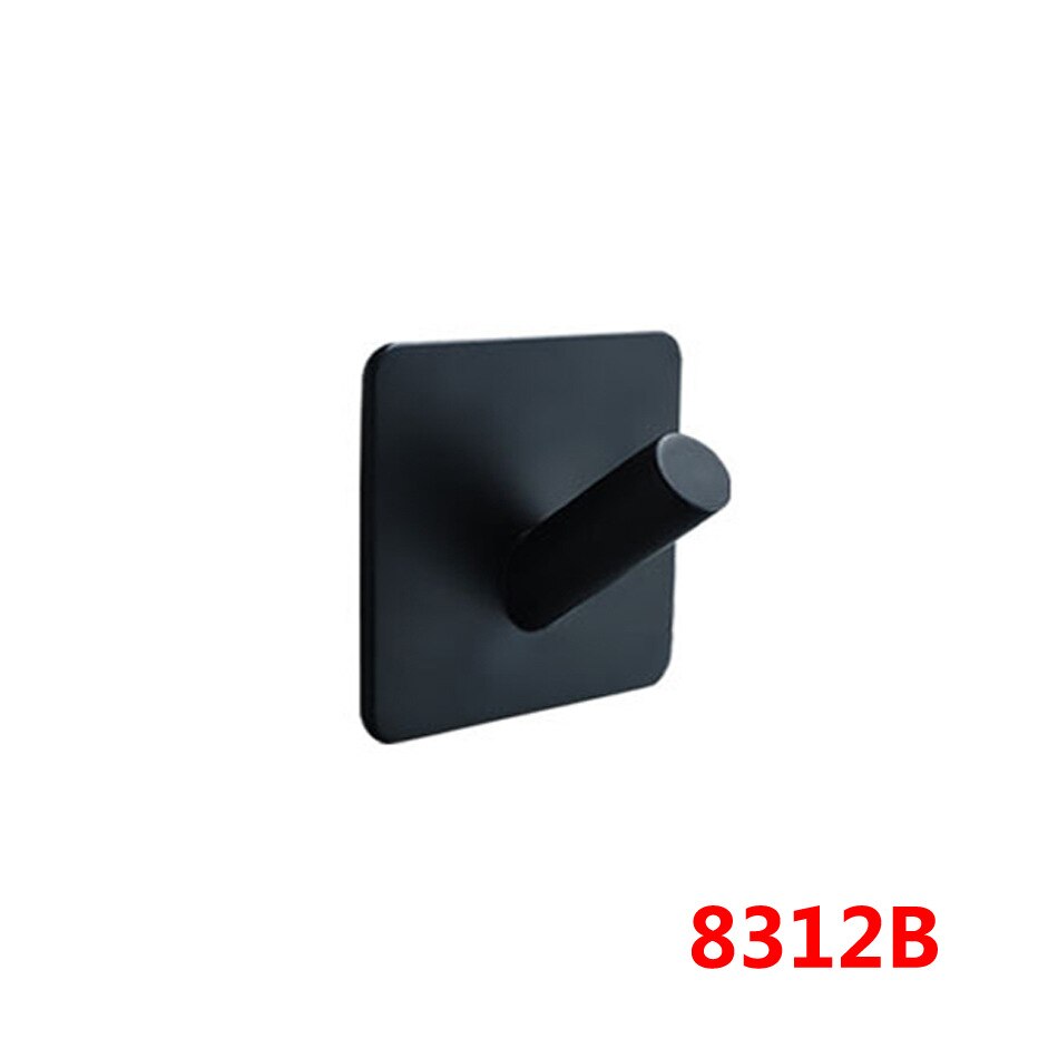 ZOTOBON Black Robe Hook Wall Hook Towel Hook for Bathroom Stainless Steel Coat Hook Rustproof Hook Hanger for Kitchen Hardware: 8312B