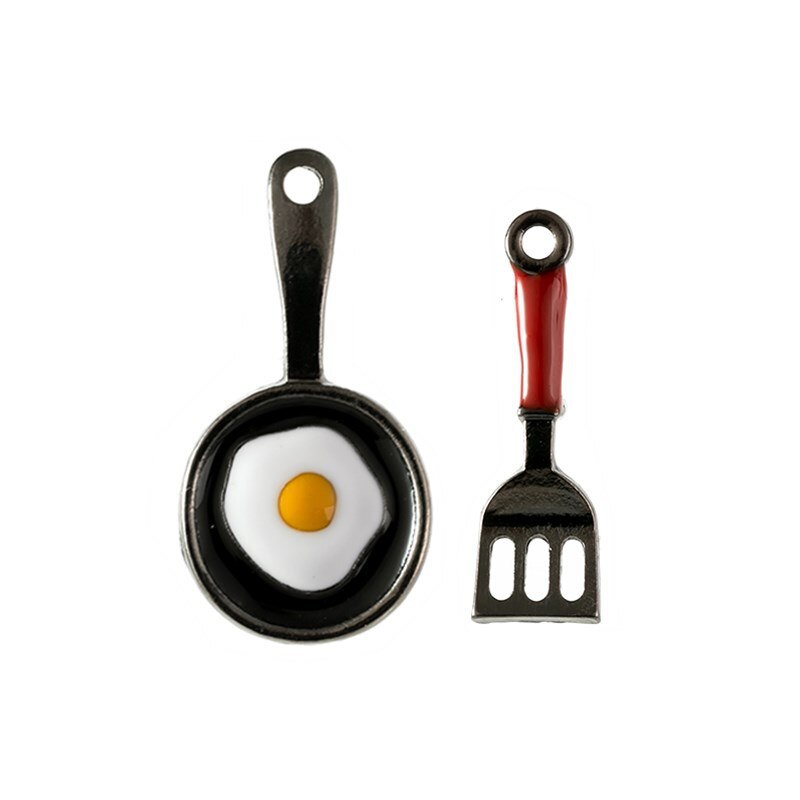 Chef Brooch Fried Egg Frying Pan Tableware Kitchen Knife and Fork Personality Brooch