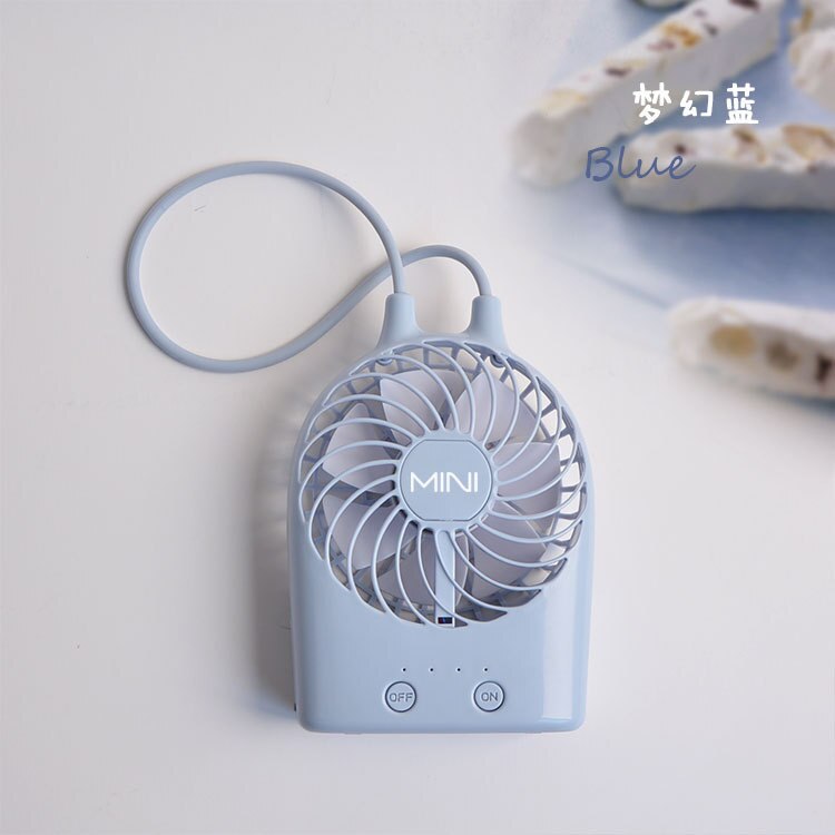 Small Fan Portable Mini Charging Fan Student Portable Charge Handheld USB Fan: blue 