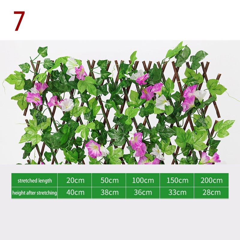 Clôture rétractable artificielle pour plantes de jardin, Simulation de fleurs, feuilles, décoration de jardin, écran de protection en treillis: 7