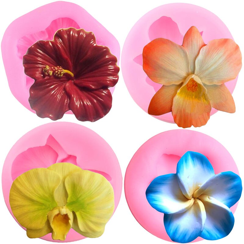 Blume Blossom Silikon Form Plumeria Orchidee Fondant Formen Kuchen Dekorieren Werkzeuge Cupcake Topper Candy Schokolade Gum Paste Formen