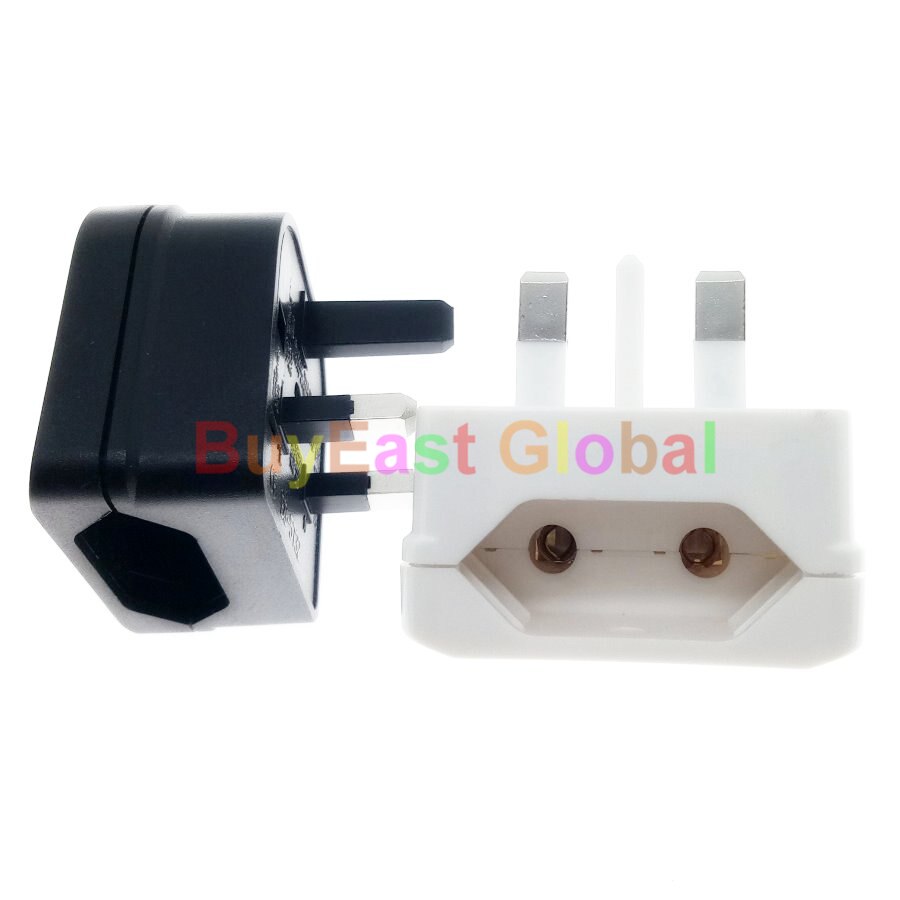 UK to EU Power Plug Adapter AC 100~250V 2.5A Black / White