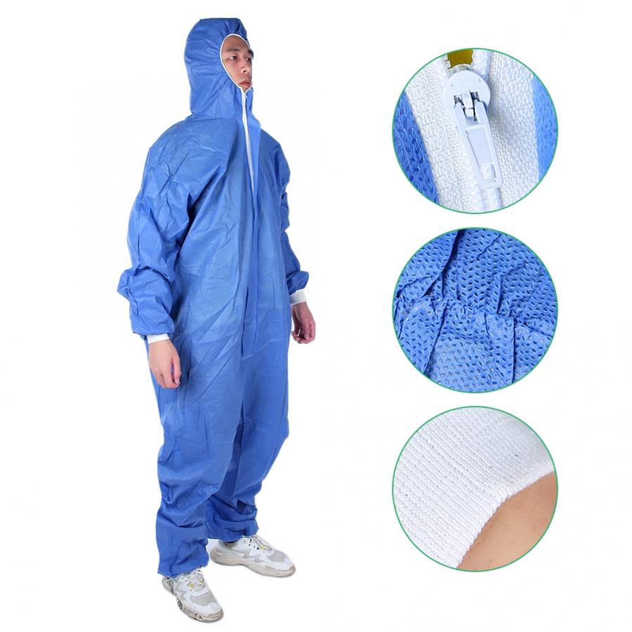 Overall Protective Suit 3-Layer Non-Woven Fabric Light Clothing Dark Blue