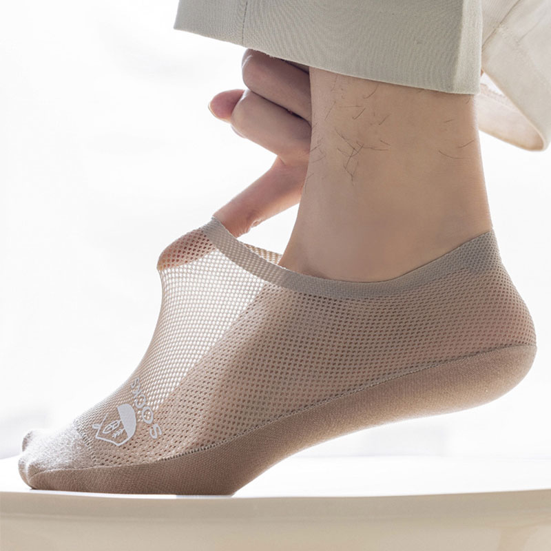 6 par/set calcetines náuticos calcetines invisibles de seda de hielo para hombres suela de algodón puro desodorante calcetines finos transpirables absorbentes
