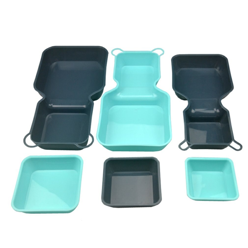 Ten-piece Storage Rainbow Tray Fruit Tray Foldable Snacks To Store Dishes Multiple Uses Soft Durable 10 Pcs