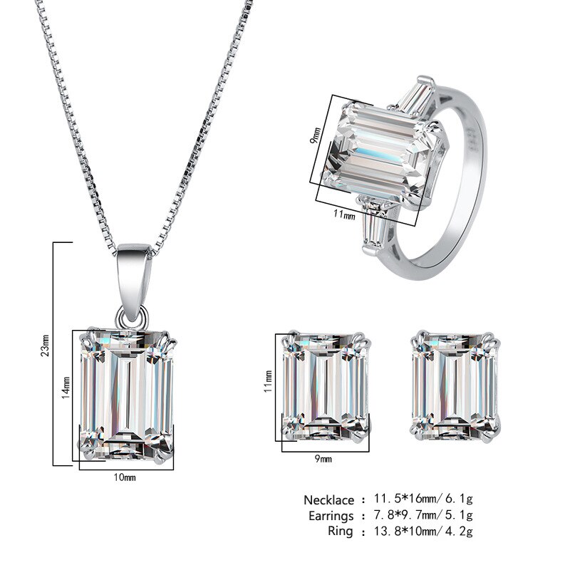 OEVAS 100% 925 Sterling Silber strahlend schneiden Hohe Kohlenstoff Diamant Anhänger Halskette Zucht Ohrringe Ringe Für Frauen Edlen Schmuck einstellen