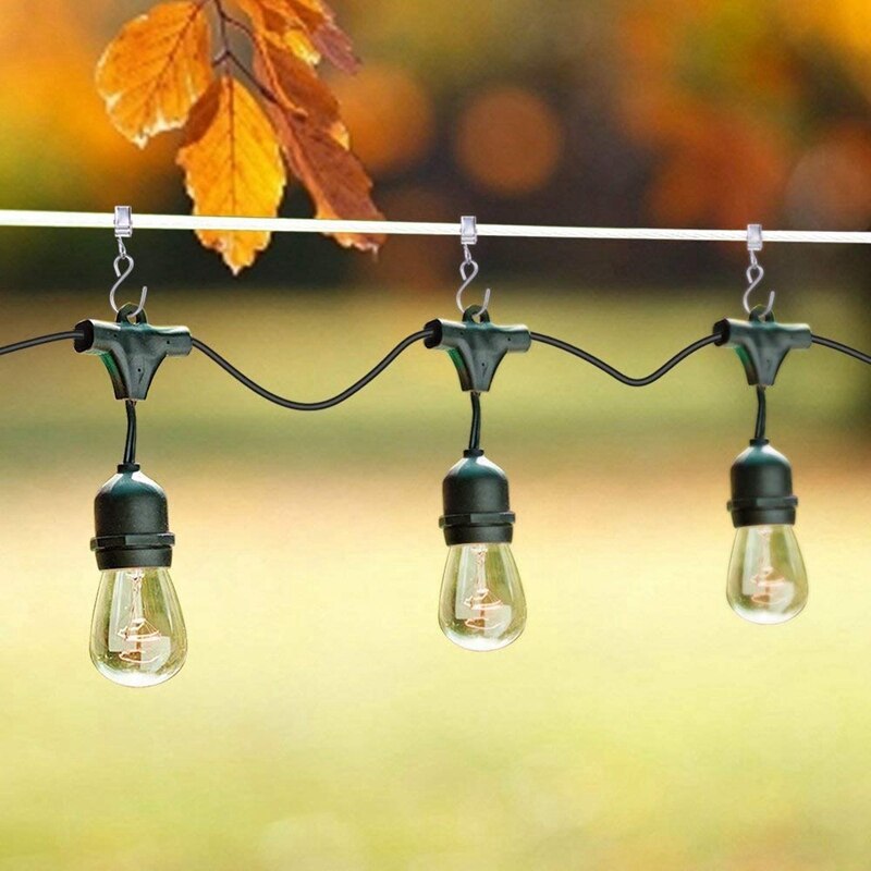 50 stuks roestvrijstalen gordijnklemmen met haken voor het ophangen van klemhangers, dakgoothaken voor feestverlichting, buitendraadhouder