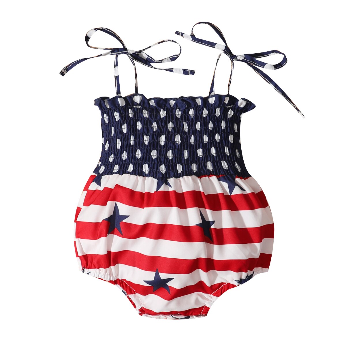 Citgeett Zomer Baby Baby Meisjes Jongens Mouwloos Bodysuit Onafhankelijkheid Dag Print Festival Jumpsuit Kleding: B / 12m