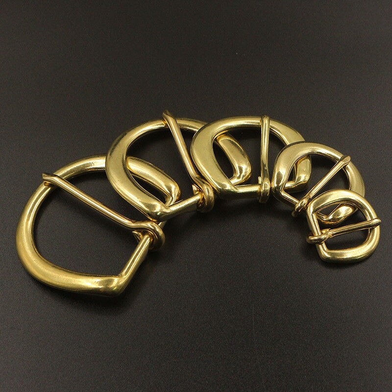 Solid brass Heel bar buckle end bar belt half buckle single pin for leather craft bag belt strap webbing clasps