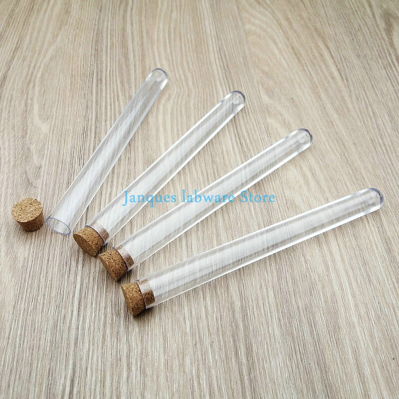 100 sztuk/partia laboratorium 15x150mm jasne plastikowe probówki z korki czapki okrągłe dno kąpieli sól fiolka puste pachnące herbaty rury