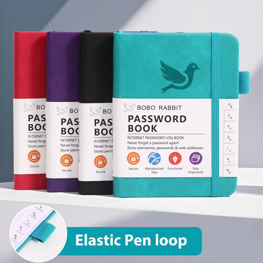 Password Book with Alphabetical tabs,Internet Address Organizer, Logbook Password Keeper for Website Logins, Book Keeper