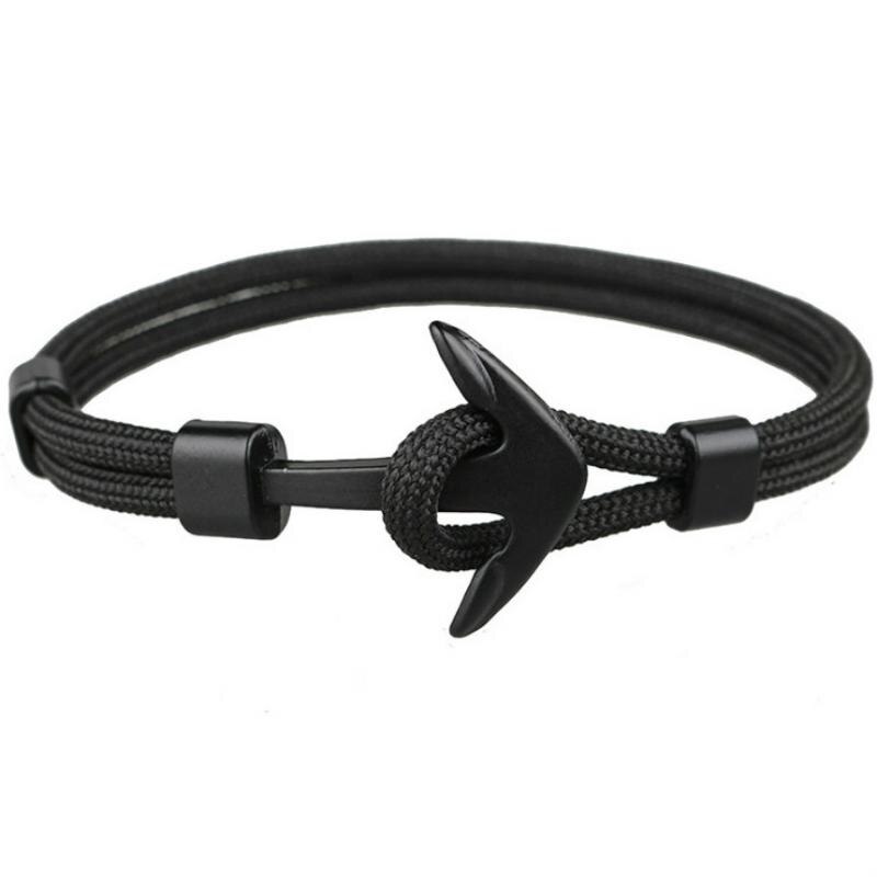 1 @# anker herren überlebensseil kettenarmband herren wickel metall sporthaken hologramm armbänder schwarz bunt
