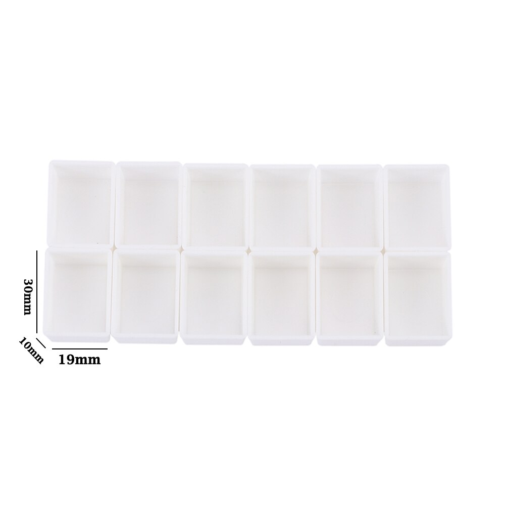 6/12/24/36/48pcs Empty Full/Half Pan White Half Pans Paint Plastic Watercolor Paint Grid Half Pans Artists Palette Art Supplies