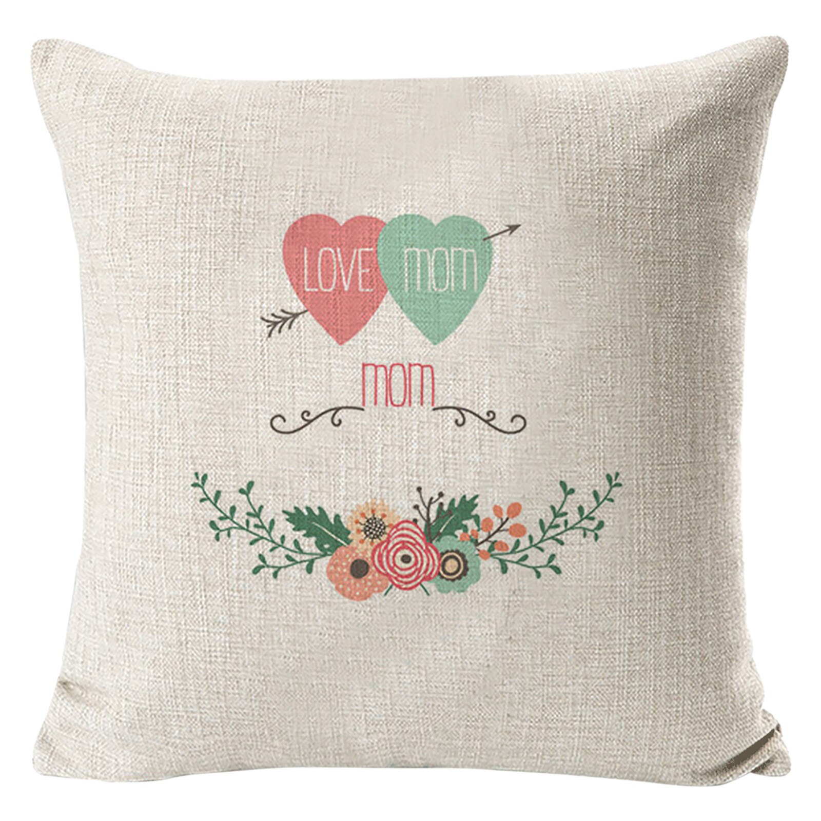 Cojín con estampado de letras para sofá, funda de almohada de 45x45 cm, decoración para el hogar,: D