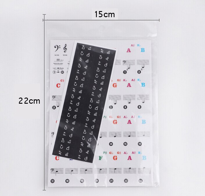 Transparent PVC Music Decal Notes Piano Keyboard Stickers 37 49 54 61 88 Keys Accessories for Electronic Piano Roll Up Piano: C