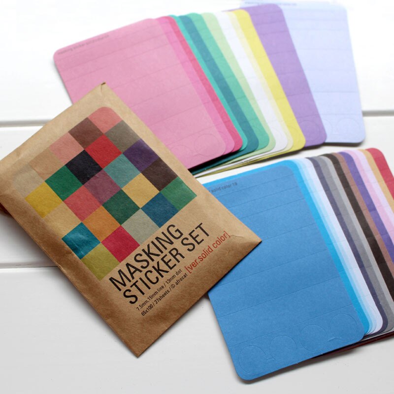 27Pcs/lot Masking Tape Craft Stickers Scrapbooking Decorative Labelling Art Adhesives Students Kawaii Stationery Office Supplies