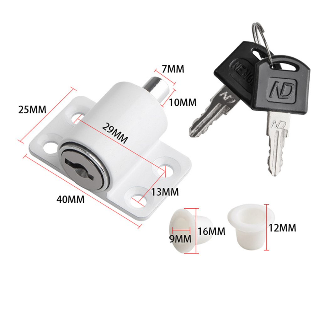 Sliding Door Window Locks With 2 Keys Baby Child Safety Protection Antitheft Door Window Security Lock Catches Set: Silver