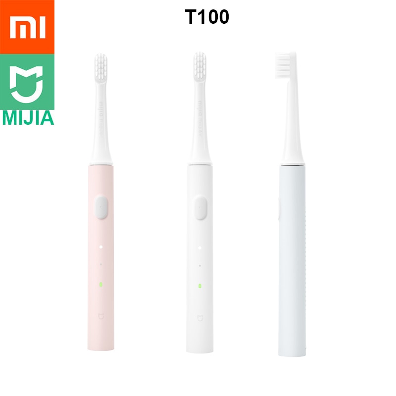 Xiaomi-cepillo de dientes Mijia T100 Mi, cepillo de dientes eléctrico inteligente Original de 46g y 2 velocidades Xiaomi, Sónico cepillo de dientes, blanqueador, recordatorio de zona de cuidado bucal