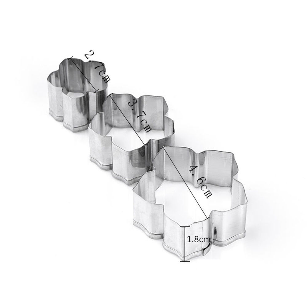 LINSBAYWU 3 sztuk/partia piękny kwiat ciasto formy ze stali nierdzewnej petunia goździki kosmos Cookie nóż kremówka narzędzie robić dekoracji ciast