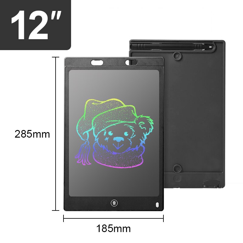 LCD Writing Tablet, Electronic Digital Writing Doodle Board,12-Inch Handwriting Paper Drawing Pad for Kids and Adult Office: 12inch-Black