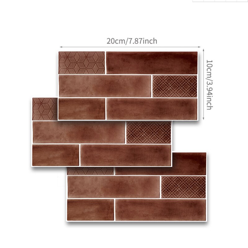 Pvc Zelfklevende Muursticker Tegel Sticker Keuken Badkamer Woonkamer Diy Decoratieve Behang Waterdicht En Oilproof: Pattern 9