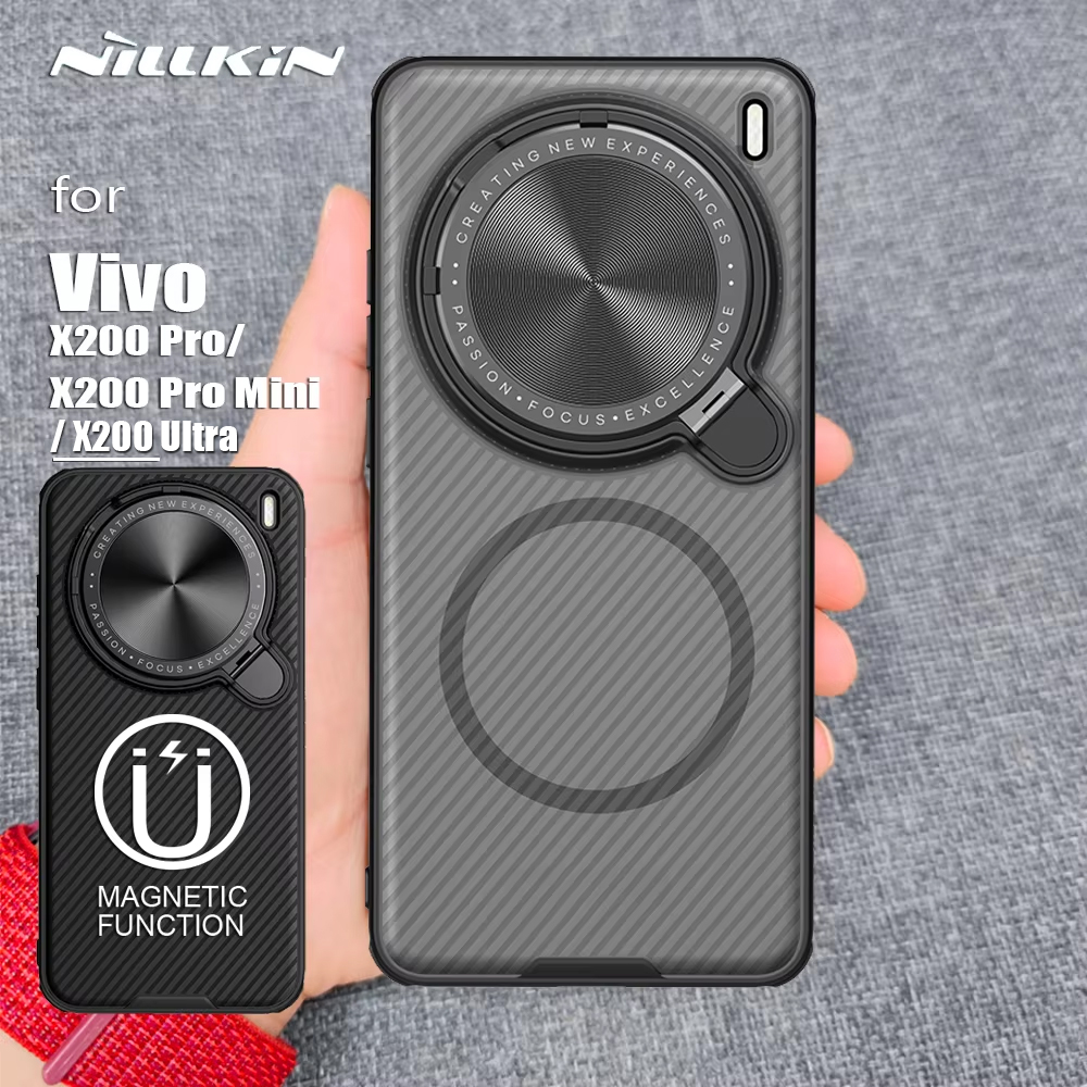 NILLKIN voor Vivo X200 Ultra / X200 Pro / X200 Pro mini 5G case Magnetische Magsafe Opladen Adapt Lens camera Bescherming Achterkant