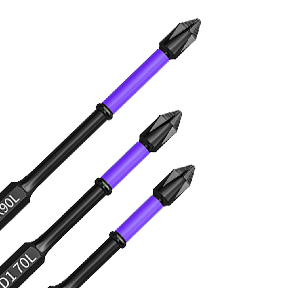 D1 Anti-Slip and Shock-Proof Screwdriver Bit Set High Hardness Strong Magnetic Impact Cross Drill Bit Set 25/50/65/70/90/150mm P