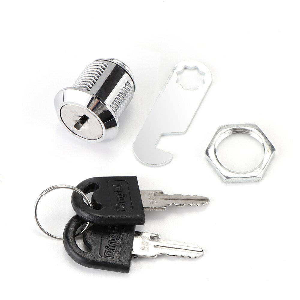 Skuffelåse med 2 nøgler lås møbler hardware dørkabinetlås til kontorbord brevboks kamlåse 16mm 20mm 25mm 30mm