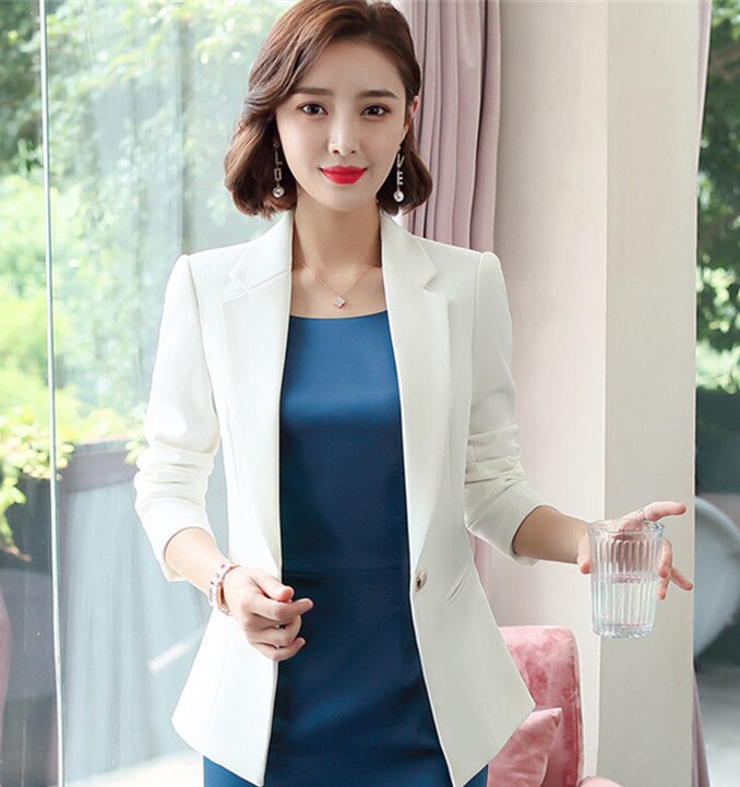 Plus Size Formal Dress Suits Women 2 Piece Office Ladies Business Work Wear Blazer Slim Pencil Dress Set Outfits 881905